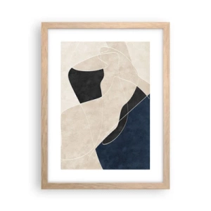 Poszter világos tölgy keretben - Absztrakt kompozíció - az árnyalatok kontrasztja - 30x40 cm