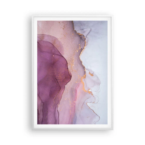 Poszter fekete keretben - Lila és orgonaszínű hullámok - 70x100 cm