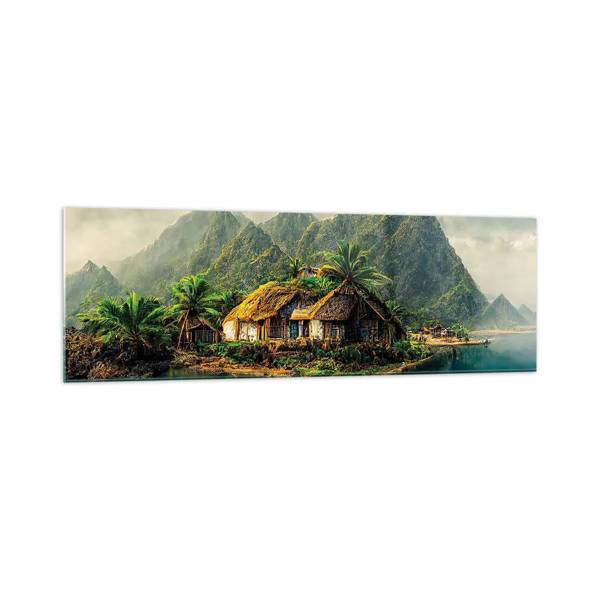 Üveg kép - Trópusi paradicsom - 160x50 cm