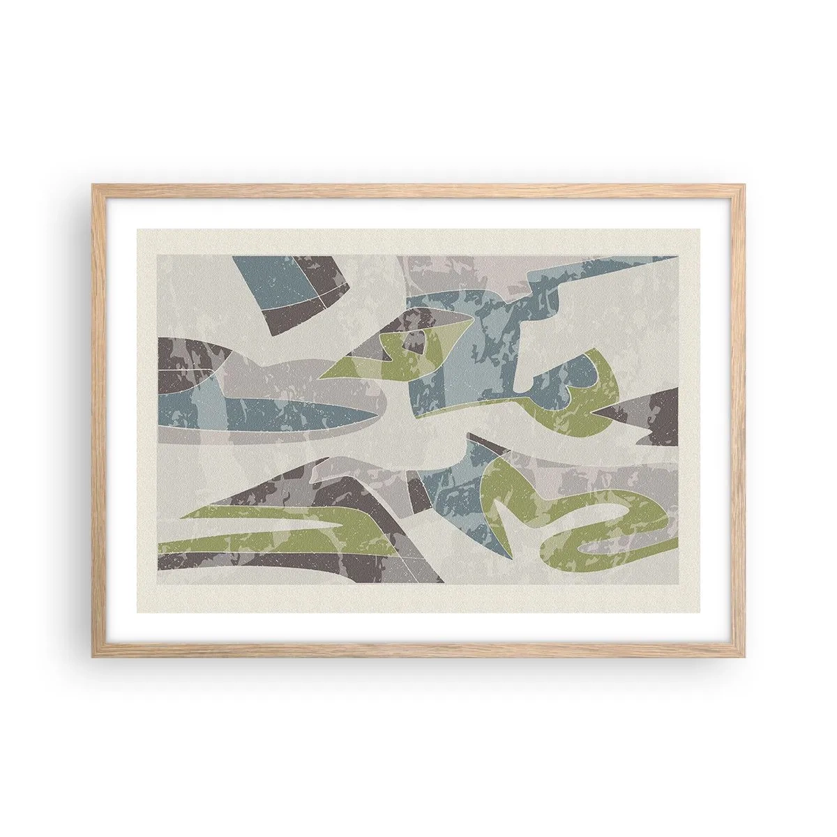 Poszter világos tölgy keretben - Kompozíció üveg mögött - 70x50 cm