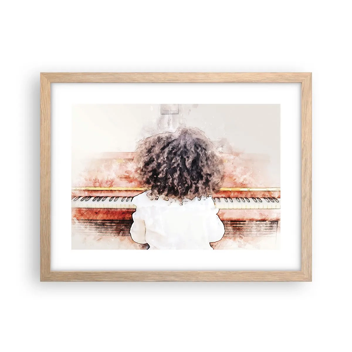 Poszter világos tölgy keretben - Az új világban - 40x30 cm