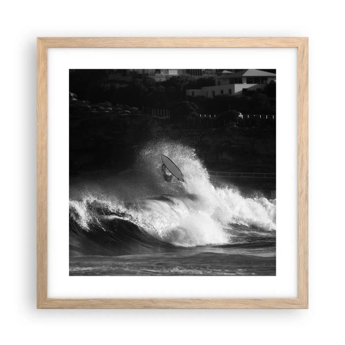 Poszter világos tölgy keretben - Kihívás elfogadva! - 40x40 cm