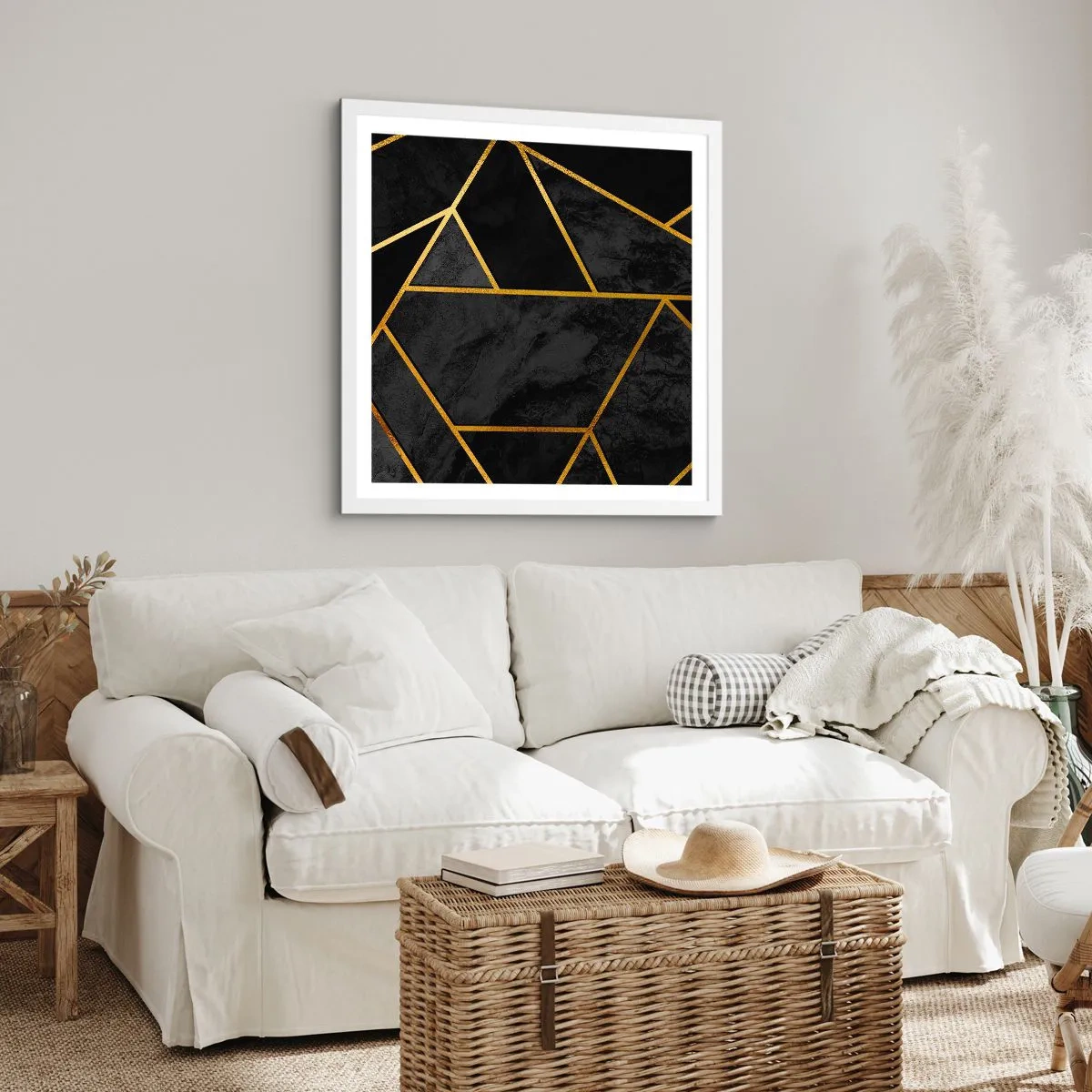 Poszter fekete keretben - Sötétség és ragyogás - 50x50 cm