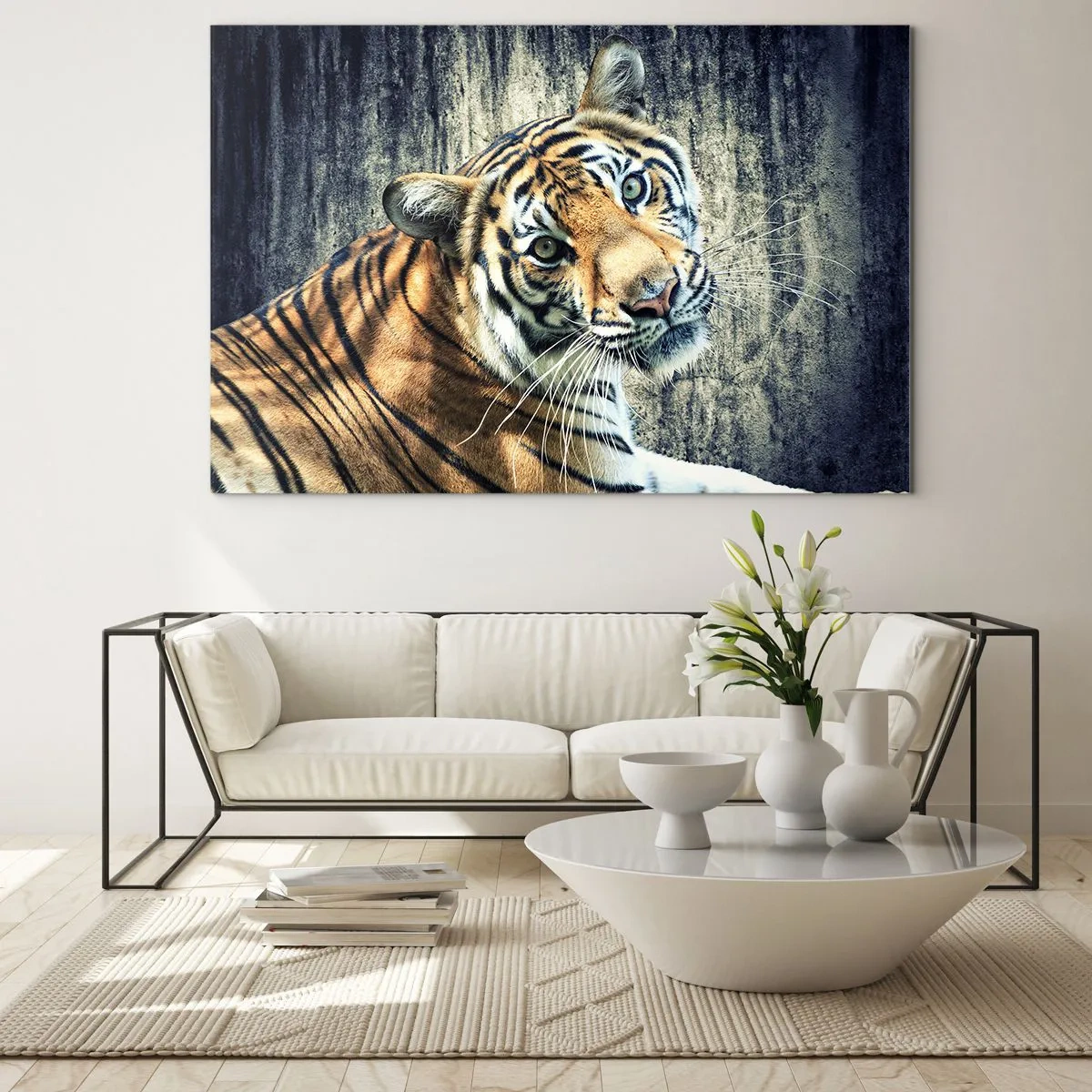 Üveg kép - Portré a fénysugárban - 100x70 cm