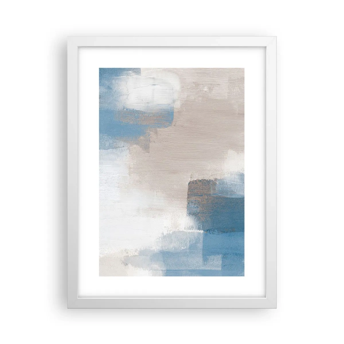 Poszter fekete keretben - Rózsaszín absztrakció egy kék fátyol mögött - 30x40 cm