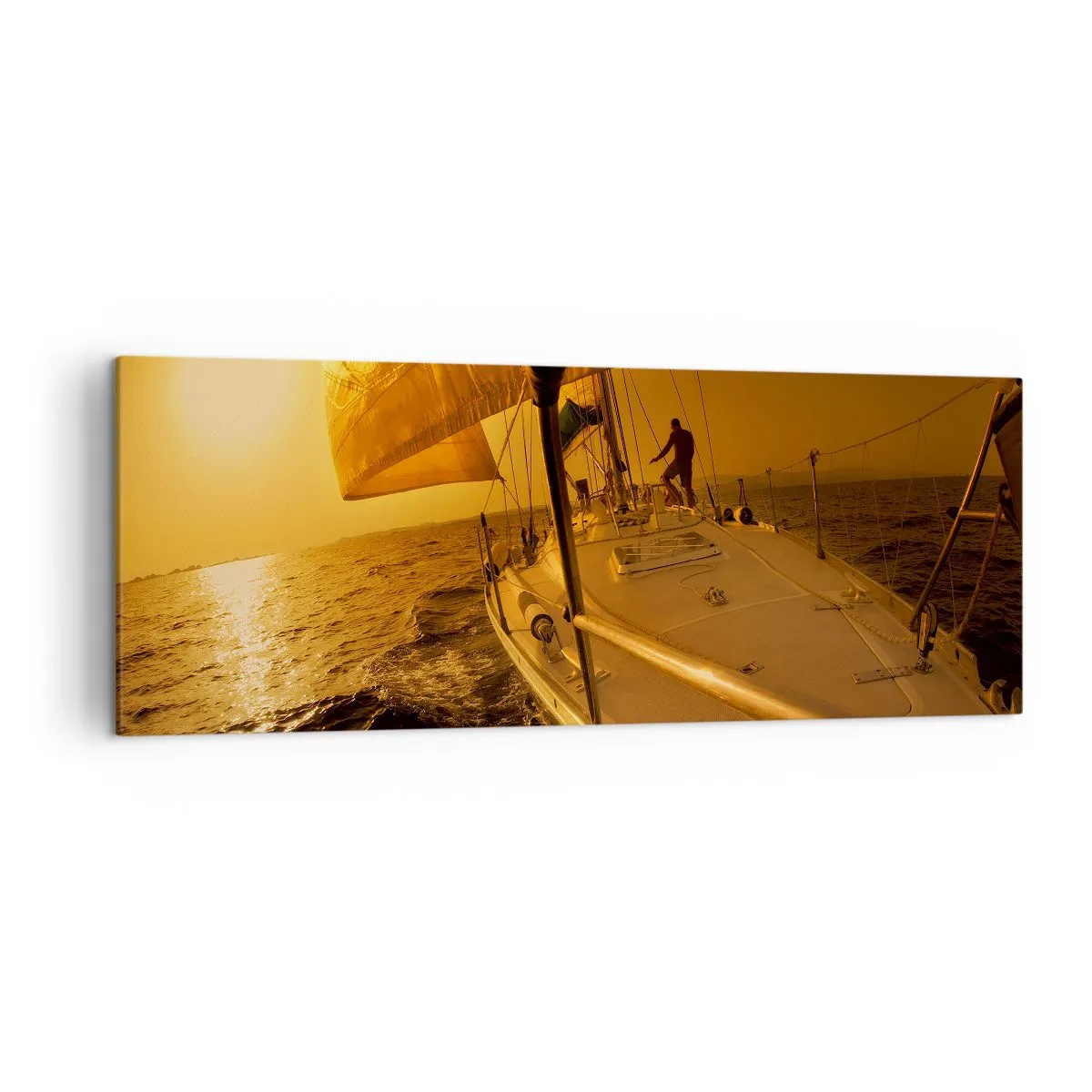 Vászonkép - Arany este egy színes nap után - 140x50 cm