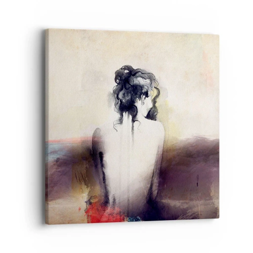 Vászonkép - Sima vonalak, ovális formák - 40x40 cm
