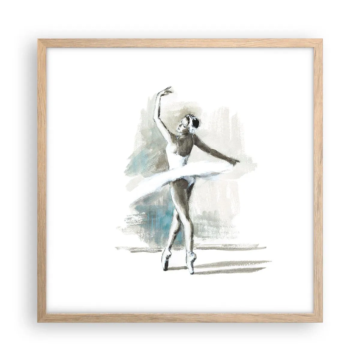 Poszter világos tölgy keretben - Hattyúvá varázsolva - 50x50 cm