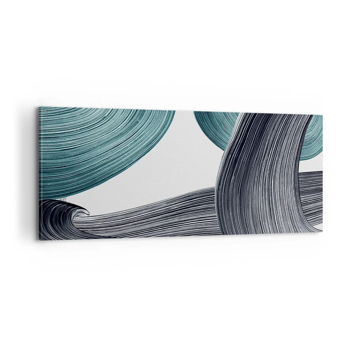 Vászonkép - Smaragdzöld és fekete nyomok - 100x40 cm