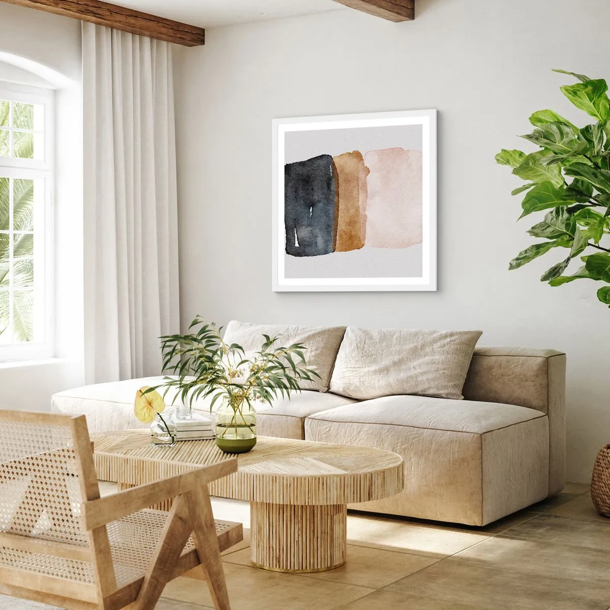 Poszter fekete keretben - A föld színeinek kompozíciója - 60x60 cm