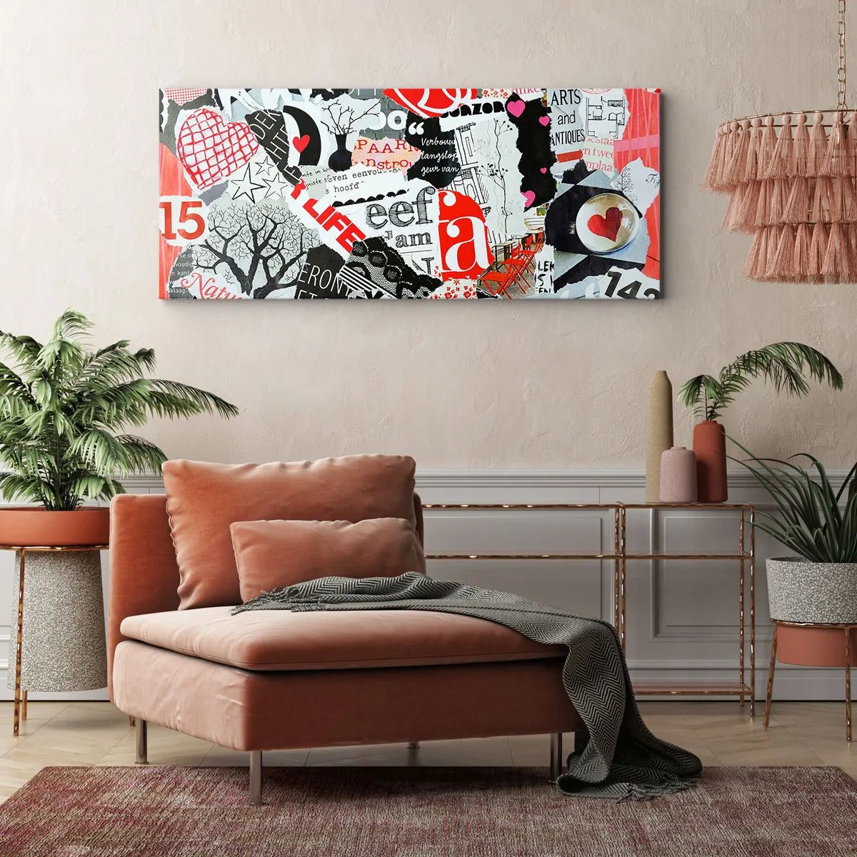Vászonkép - Hipszter kollázs - 160x50 cm