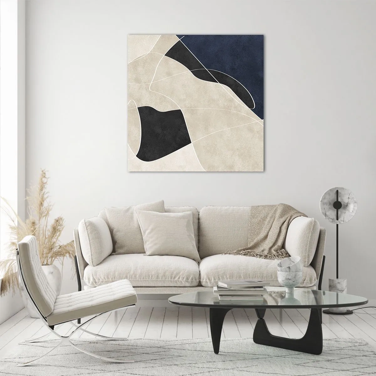 Üveg kép - Absztrakt kompozíció - az árnyalatok kontrasztja - 60x60 cm