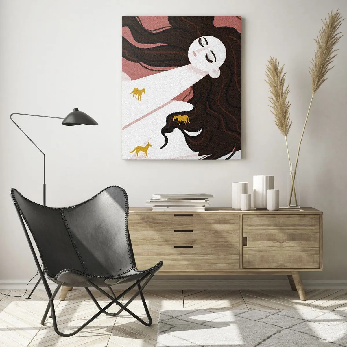 Üveg kép - Álom egy arany lóról - 50x70 cm