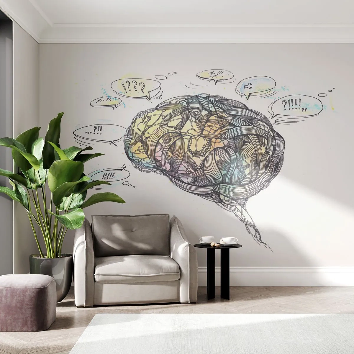 Fotótapéta Premium Canvas - Ember - nagy rejtvény - Absztrakció, Agy, Grafika - 250x175 cm