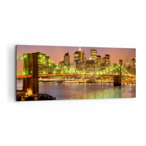 Vászonkép - Itt soha nem alszik el a fény - 100x40 cm