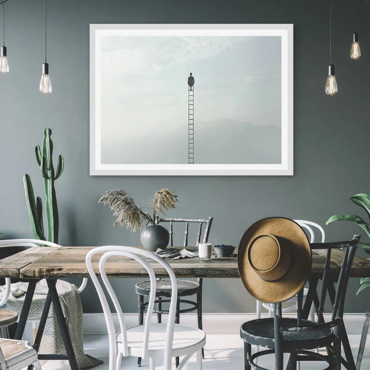 Poszter fekete keretben - Emelkedj feljebb - 91x61 cm