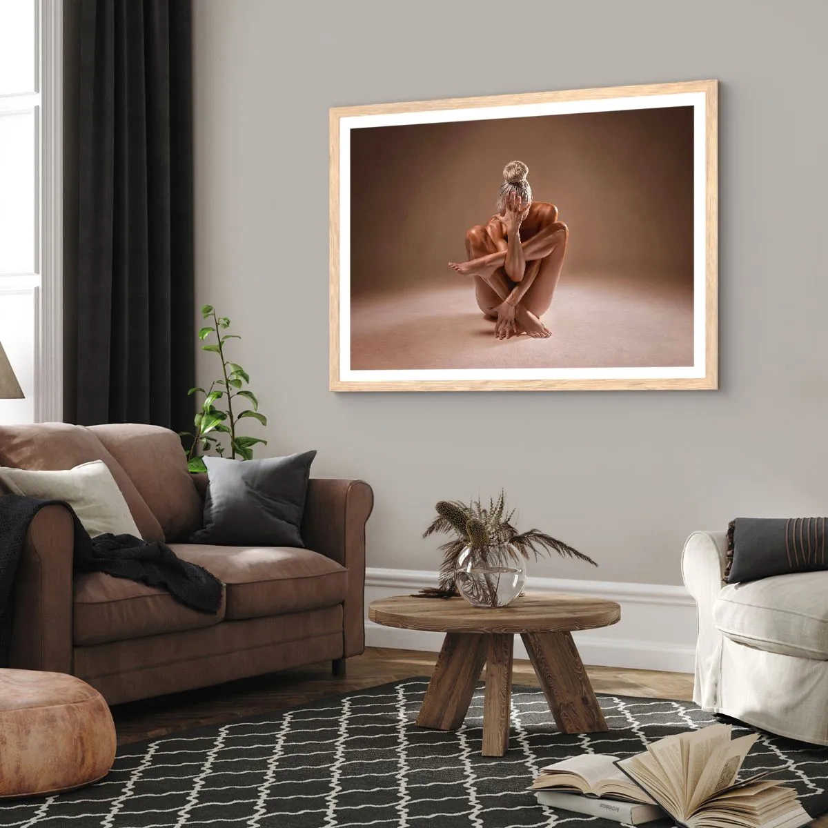 Poszter világos tölgy keretben - A test és a lélek egysége - 91x61 cm