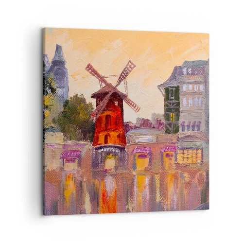 Vászonkép - Párizsi ikonok - Moulin Rouge - 50x50 cm