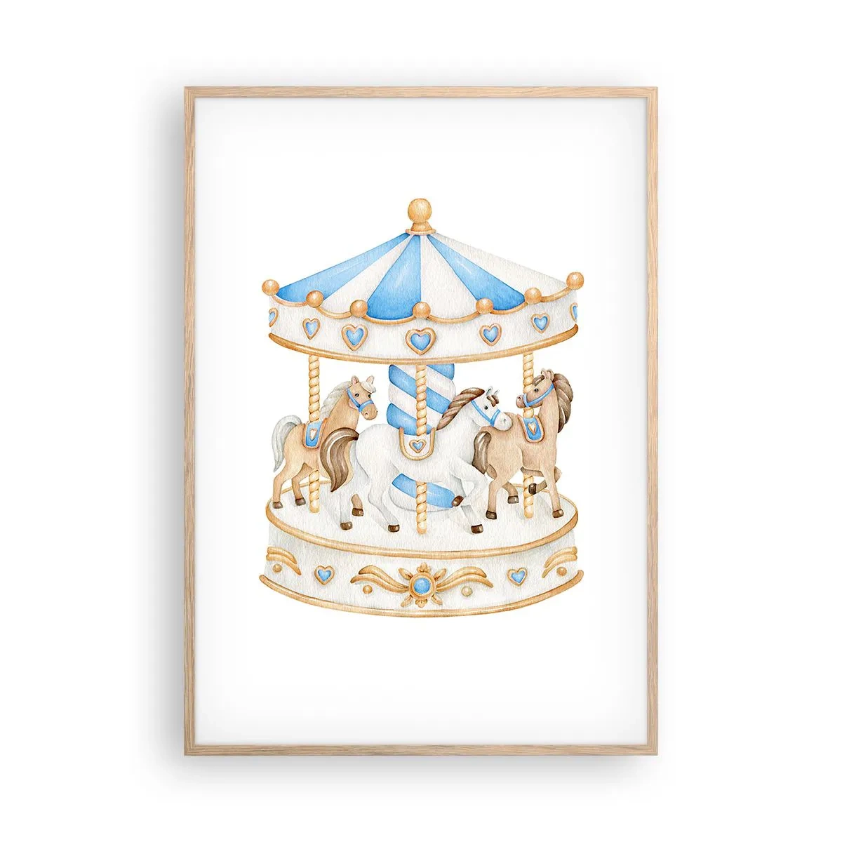 Poszter világos tölgy keretben - Édes gyermekkor - 70x100 cm