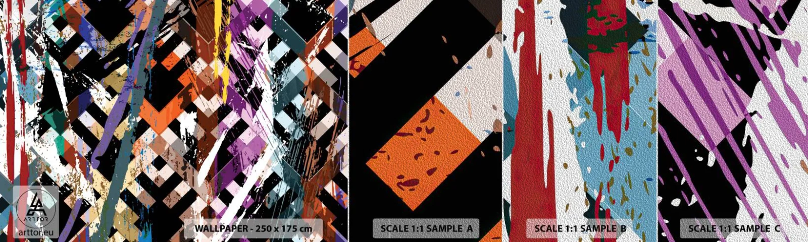 Fotótapéta Minta Premium Sand - A négyzeten - Absztrakció, Darab, Modern minta - 100x30 cm