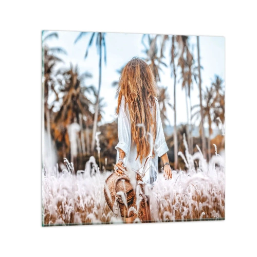 Üveg kép - Fűbolyhból született - 30x30 cm