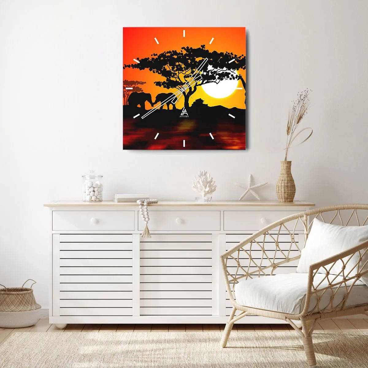 Falióra, Óra - Találkozás a szavannán - 40x40 cm