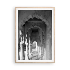 Poszter világos tölgy keretben - Itt játszódnak a Kelet meséi - 70x100 cm