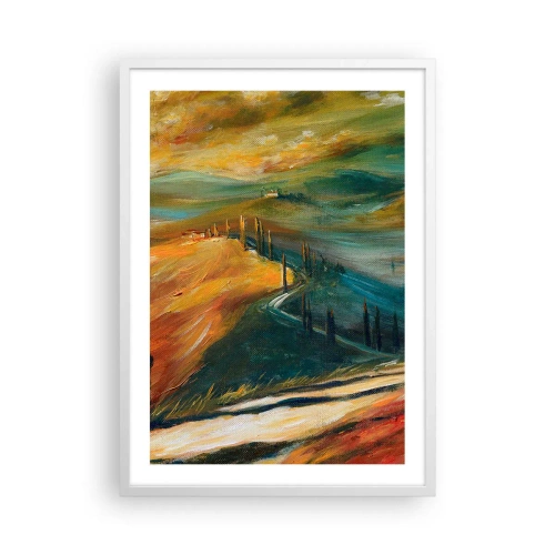 Poszter fekete keretben - Toszkán táj - 50x70 cm