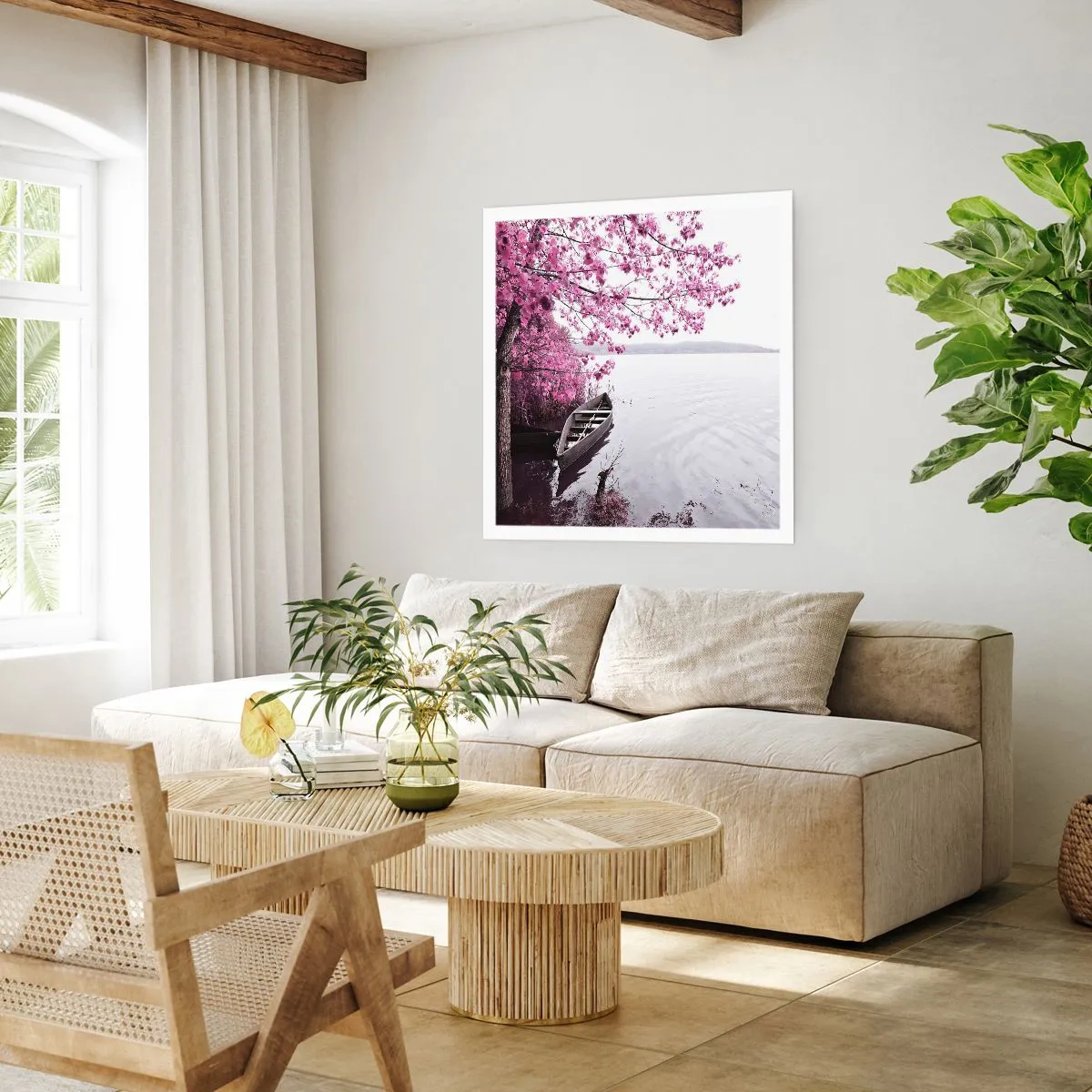 Poszter - Rózsaszín csendben - 30x30 cm