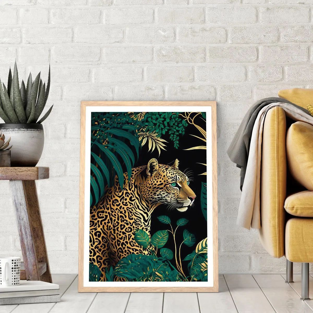 Poszter világos tölgy keretben - A házigazda a dzsungelben - 50x70 cm