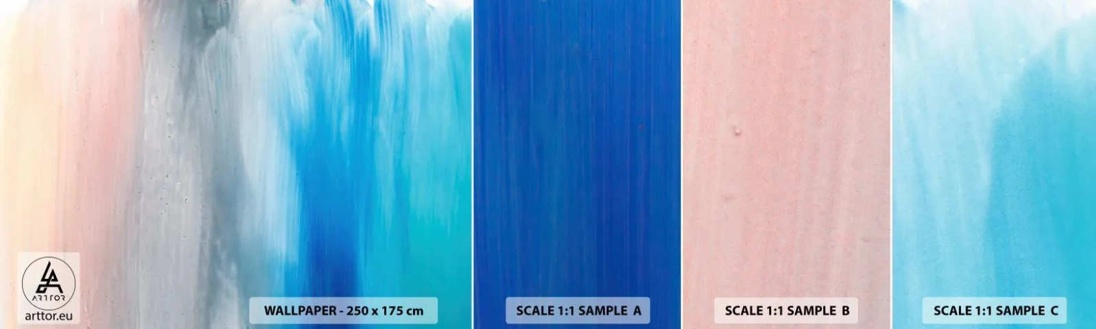 Fotótapéta Minta Öntapadós Deluxe Sticker - Elemek: levegő - Absztrakció, Darab, Pasztell - 100x30 cm