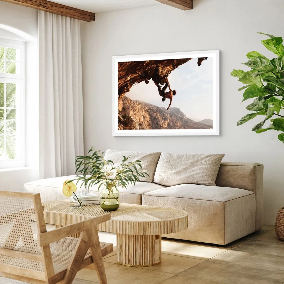 Poszter fekete keretben - A világ egy szikladarabon összezsugorodott egy kézben  - 40x30 cm