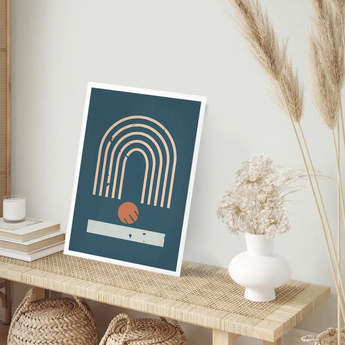 Poszter - Geometria sötétkék háttéren - 40x50 cm