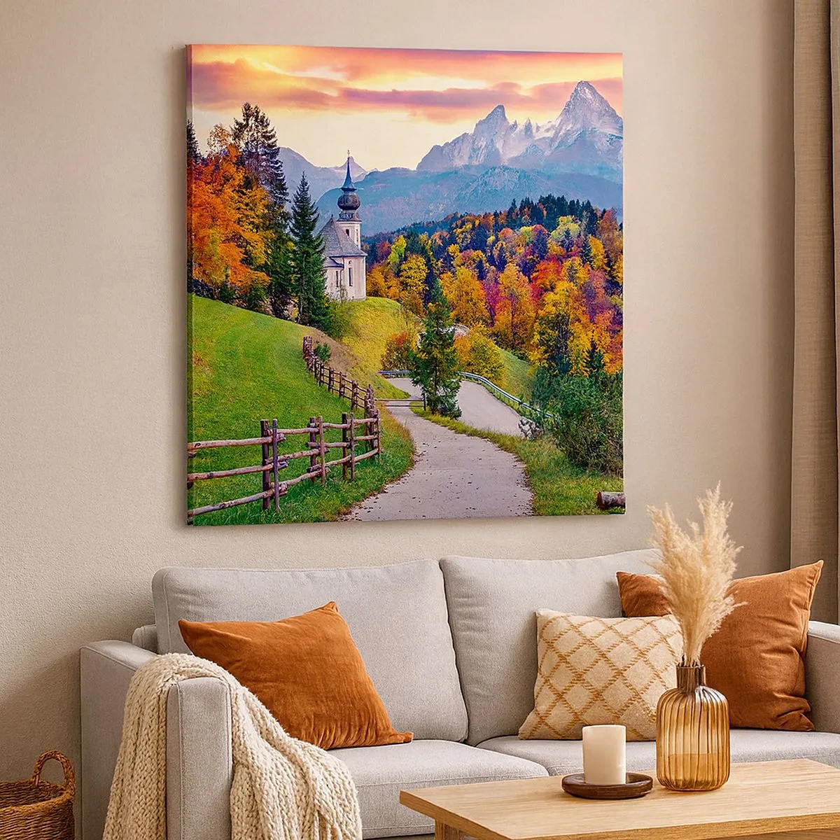 Vászonkép - Tájképszerű festmény - 30x30 cm