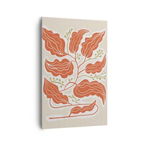 Vászonkép - Népi és korall - 80x120 cm