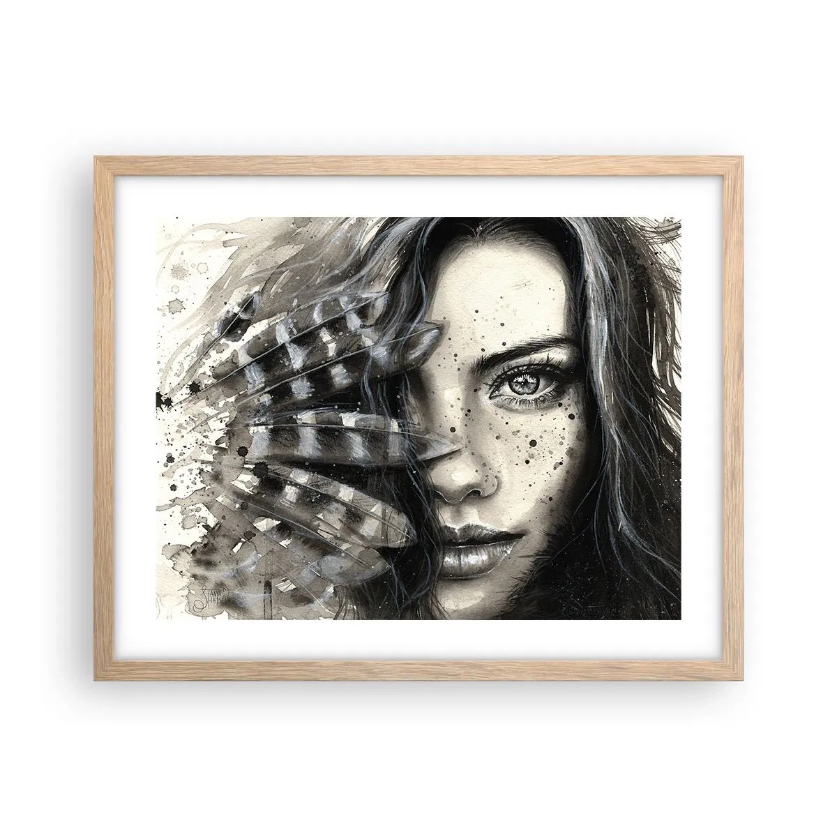 Poszter világos tölgy keretben - Vad gyönyör - 50x40 cm