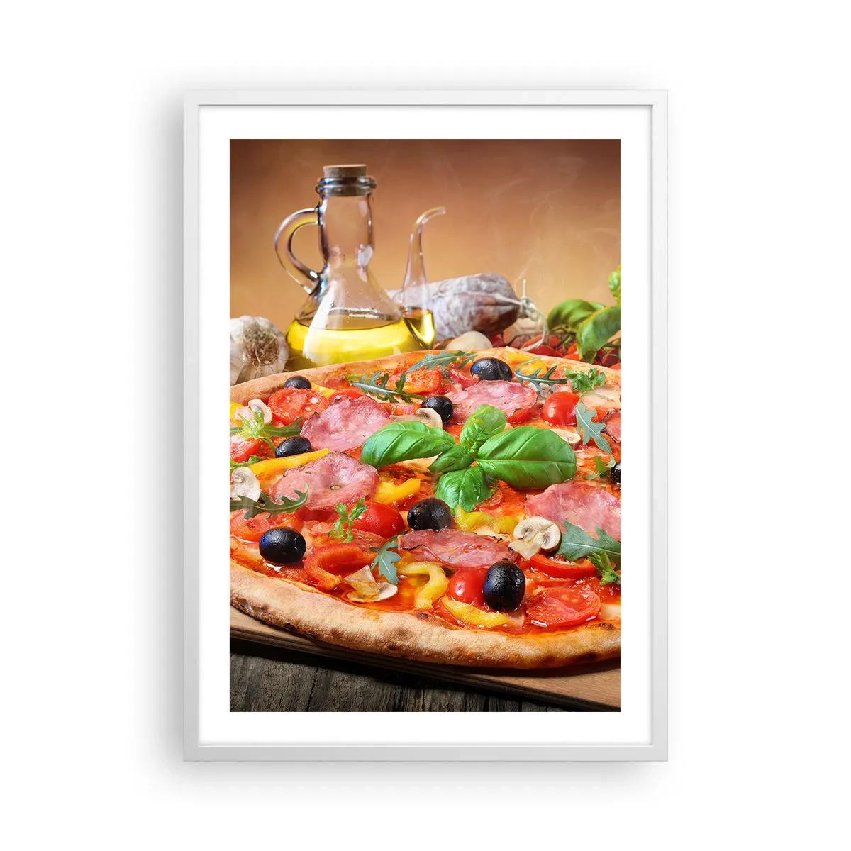 Poszter fekete keretben - Igazi olasz ízzel - 50x70 cm