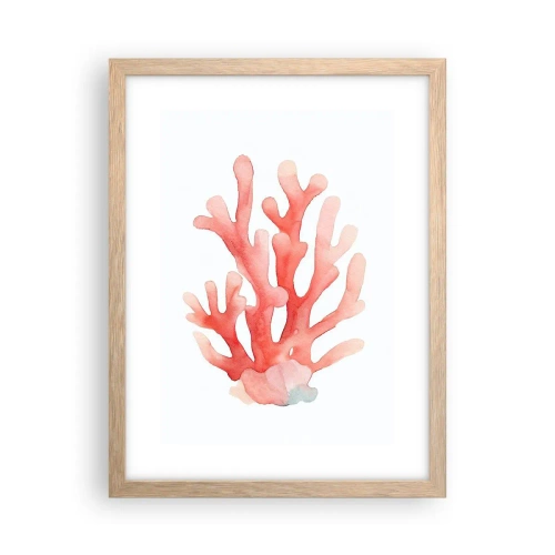 Poszter világos tölgy keretben - A korall színe - 30x40 cm
