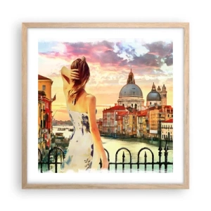 Poszter világos tölgy keretben - Ha kaland akkor csak a … - 50x50 cm