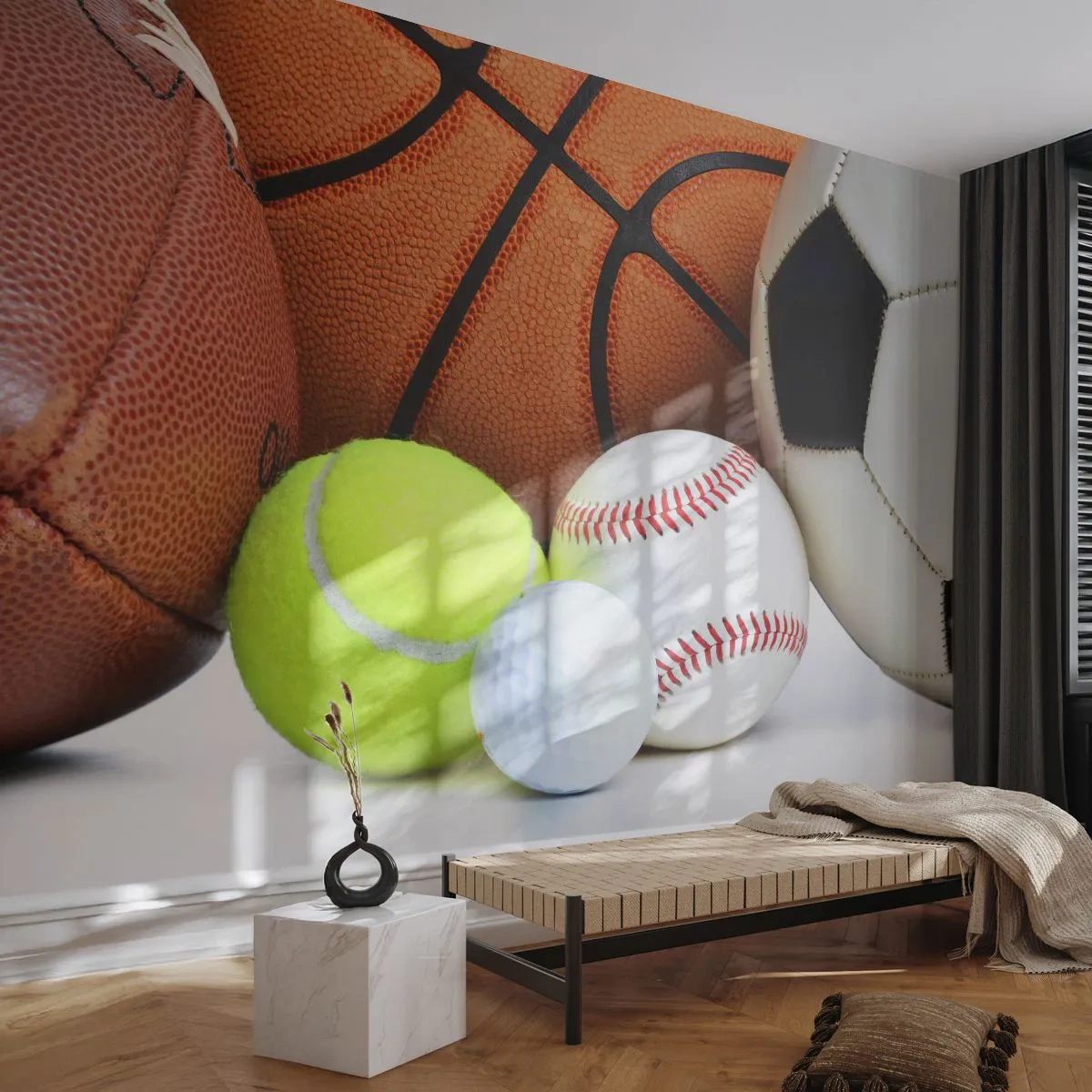 Fotótapéta Standard Eco - A futball összeköt minket! - Sport, Futball, Kosárlabda labda - 150x105 cm