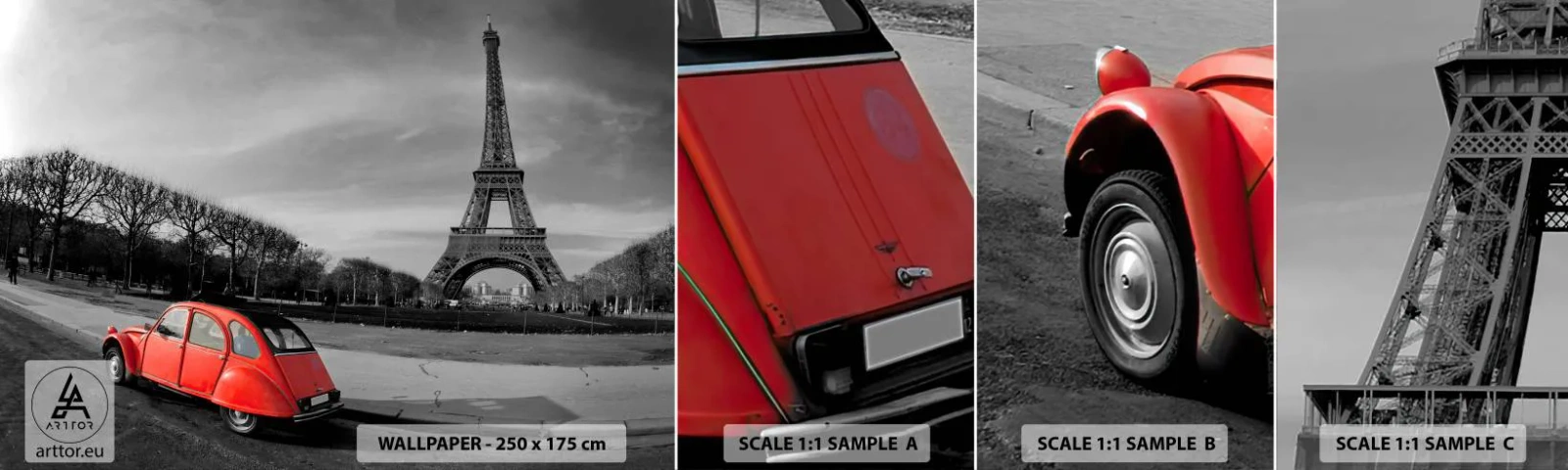 Fotótapéta Minta Öntapadós Deluxe Sticker - Párizsibb, mint maga Párizs - Város, Eiffel-torony, Párizs - 100x30 cm