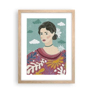 Poszter világos tölgy keretben - Melankóliával a tekintetedben - 30x40 cm