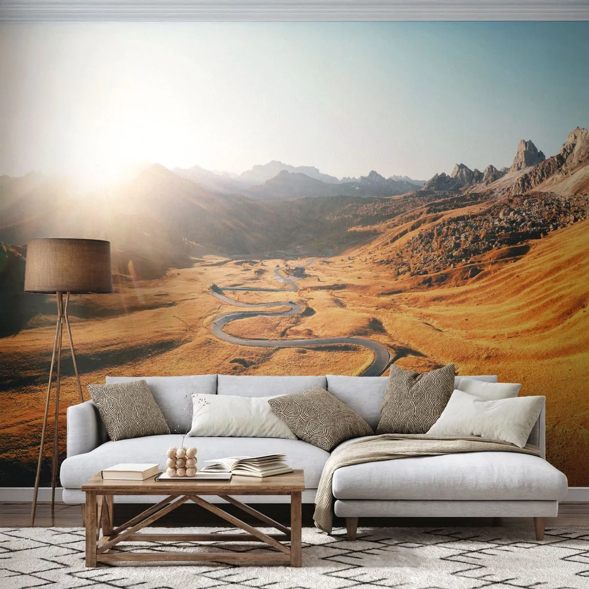 Fotótapéta Premium Canvas - Egy arany völgyben - Tájkép, Hegyek, Olaszország - 250x175 cm