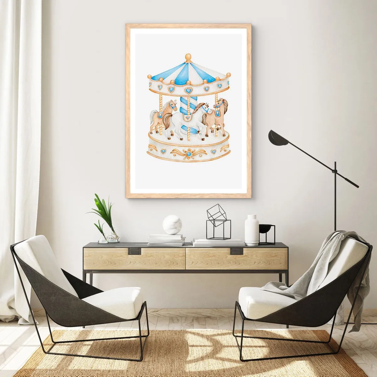Poszter világos tölgy keretben - Édes gyermekkor - 61x91 cm