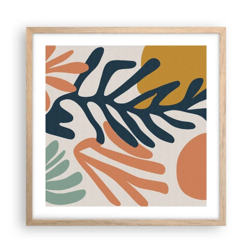 Poszter világos tölgy keretben - Koralltengerek - 50x50 cm