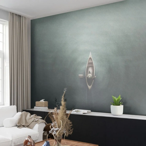 Fotótapéta Premium Sand - Egy holdfényes tavon át - Nyugalom, Tó, Kajak - 300x210 cm