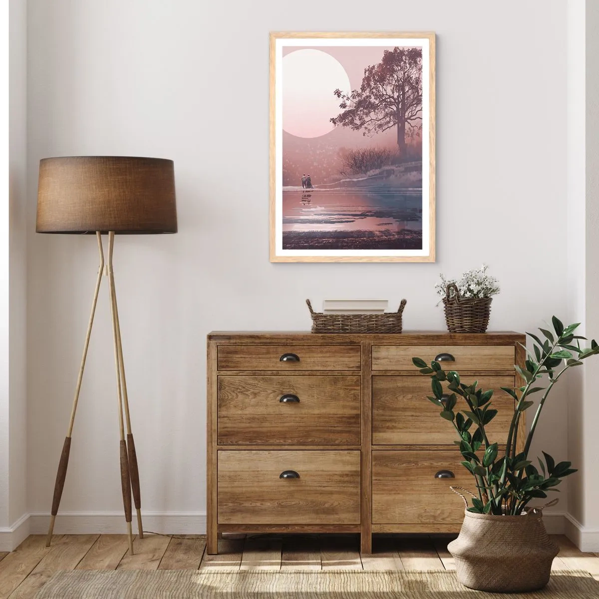 Poszter világos tölgy keretben - Éjszakai csodák - 70x100 cm