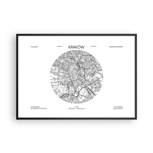 Poszter fehér keretben - Krakkó anatómiája - 100x70 cm