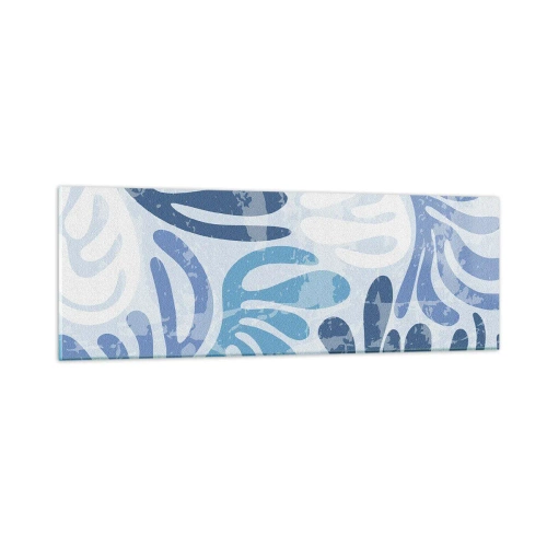 Üveg kép - Kék páfrányok - 90x30 cm