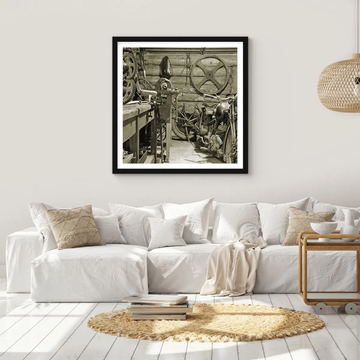 Poszter fehér keretben - Władek bácsi fészerében - 40x40 cm